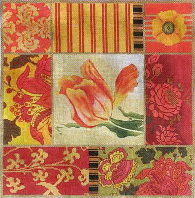 Collage 1042 Red Tulip Collage 15 x15"   13 Mesh Lani Enterprises