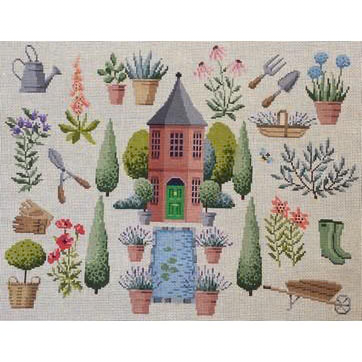 KB 1324 - Chelsea Eccentric Garden 18" x 13.75" 18 Mesh Kirk And Bradley Designs