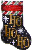 CT-1082 - Ho Ho Ho Micro Sock 1.75” x 2.75” 18 Mesh Associated Talents