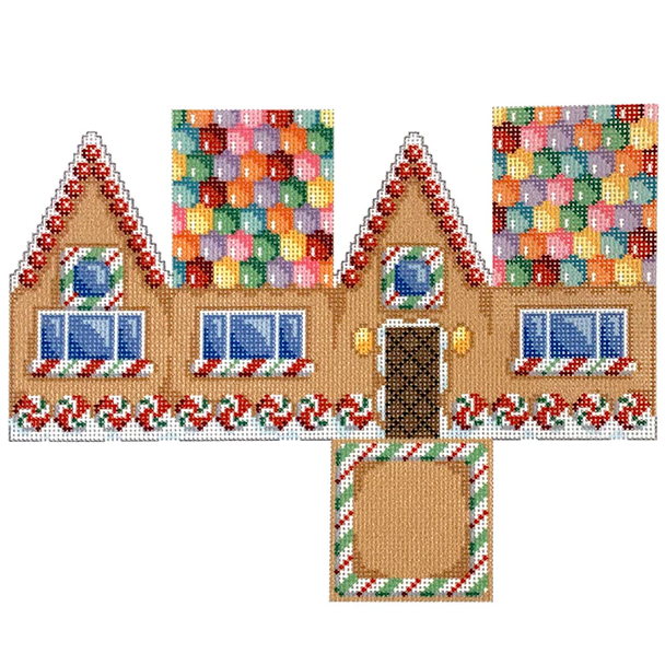 NTG TS386 - Gumdrop Roof Gingerbread Cottage 6" x 8" 18 Mesh Two Sisters Designs