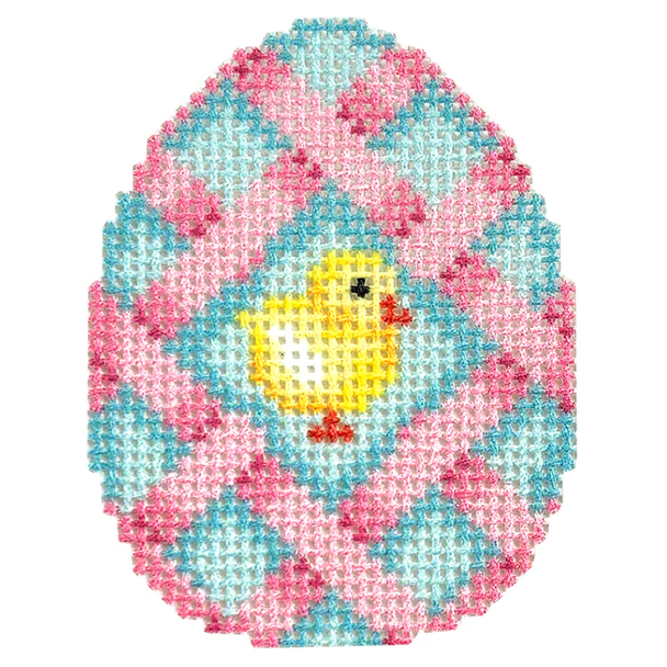 NTG TS446 - Pink Lattice/Chick Mini Egg 2.5" x 2" 18 Mesh Two Sisters Designs