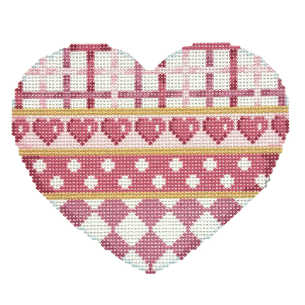 NTG TS544 - Horizontal Patterns Heart 4" x 4.75"  18 Mesh Two Sisters Designs