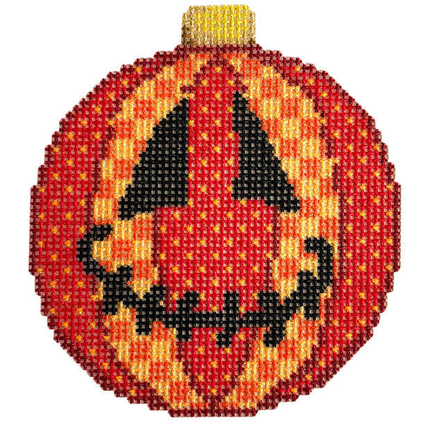 NTG TS561 - Jack O Patches Ball Ornament 3.5" x 3.25" 18 Mesh Two Sisters Designs