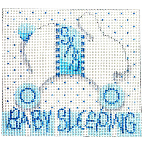 NTG TS564 - Baby Sleeping Bunny/Wheels Blue 3" x 3.5" 18 Mesh Two Sisters Designs