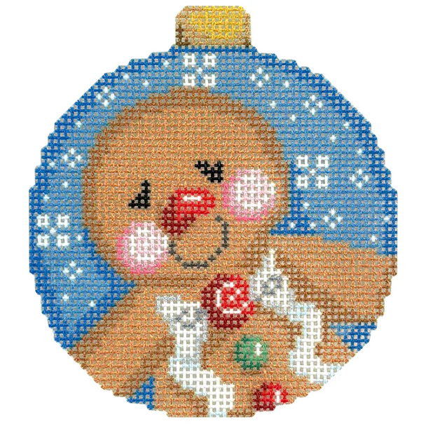 NTG TS611 - Gingerbread Boy Ball Ornament 3.5" x 3" 18 Mesh Two Sisters Designs