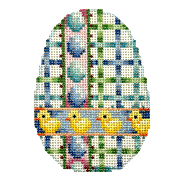 NTG TS710 - Chicks/Eggs/Tattersall Egg 3.5" x 2.5" 18 Mesh Two Sisters Designs