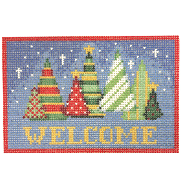 NTG TS760 - Funky Trees Welcome Sign 6" x 4" 13 Mesh Two Sisters Designs