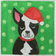 400 series:  T-429F Frenchie Santa Hat 4 x 4 18 Mesh Tango & Chocolate Tatutina/Georgia Florena Shaban