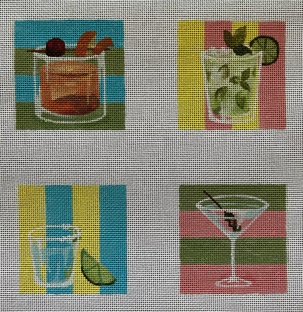 ME196 Drink Coasters 10" overall (4 coasters@ 4x4) 13 Mesh Madeleine Elizabeth