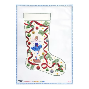 SUGAR PLUM FAIRY STOCKING 14.5" x 22" 13 Mesh AC Designs