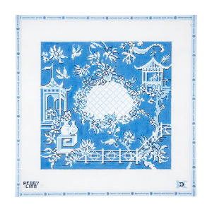 CHINOISERIE TOILE - BLUE 12" x 12" 13 Mesh AMANDA KEEP