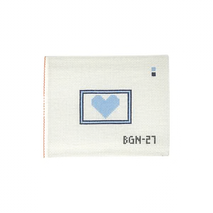 BLUE HEART INSERT 2" x 3" 13 Mesh BARGELLO NEEDLEPOINT