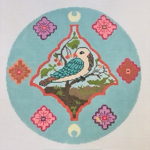 KR-11 KATIE RIDDER ROUND ROBIN 10" Round 18 Mesh BARGELLO NEEDLEPOINT