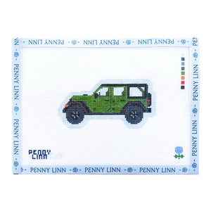 WRANGLER 2.4" x 4.8" 18 Mesh BLUE HYDRANGEA STITCHER