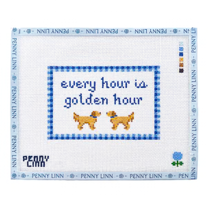 EVERY HOUR IS GOLDEN HOUR 4.2" x 6.3" 13 Mesh BLUE HYDRANGEA STITCHER