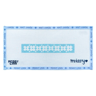 KEY FOB FLORAL INVERSE SKY BLUE 1.3" x 8" 13 Mesh CLASSICALLY MISSY