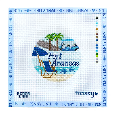 PORT ARANSAS CIRCLE 4" x 4" 18 Mesh CLASSICALLY MISSY