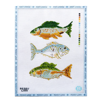 FISHING TRIO 1FISHING TRIO 1 10" x 7" 13 Mesh EVELYN HENSON