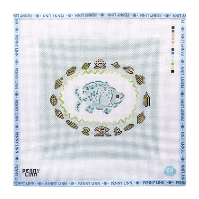 SHELL PLATTER BLUE 10" x 10" 13 Mesh EVELYN HENSON