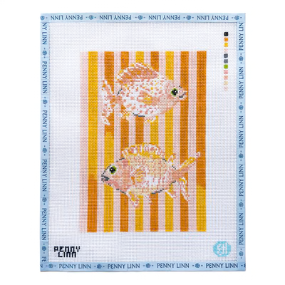 STRIPED SEA ORANGE 10" x 7" 13 Mesh EVELYN HENSON