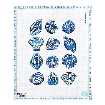 BEACH SHELLS 11" x 8.5" 13 Mesh EVELYN HENSON