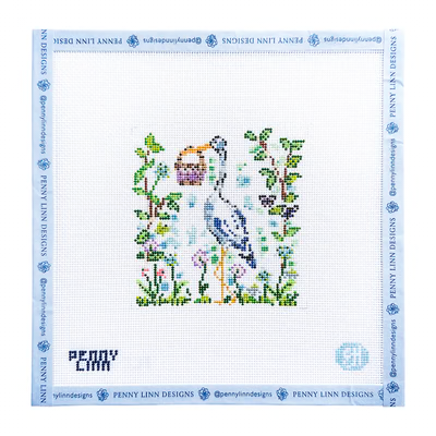 STORK WITH BABY BASKET 4" x 3.9"18 Mesh EVELYN HENSON