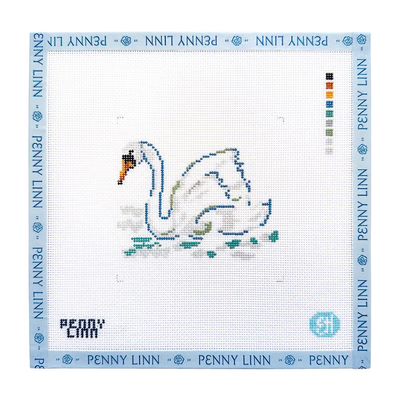 SWAN SWIMMING - EH 3.06" x 4" 18 Mesh EVELYN HENSON