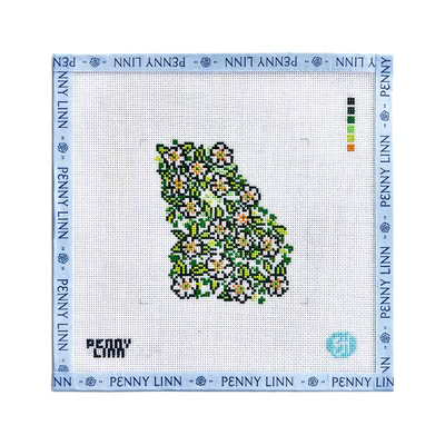 STATE FLOWERS - GEORGIA 4" x 4 18 Mesh EVELYN HENSON