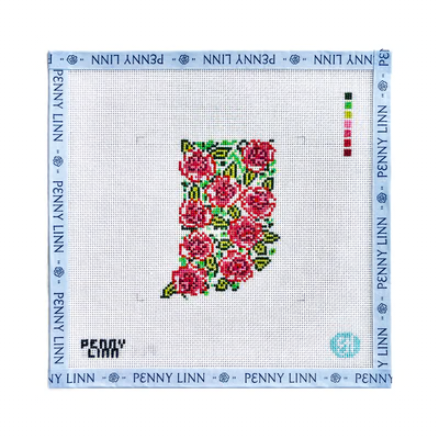 STATE FLOWERS - INDIANA 4" x 4 18 Mesh EVELYN HENSON