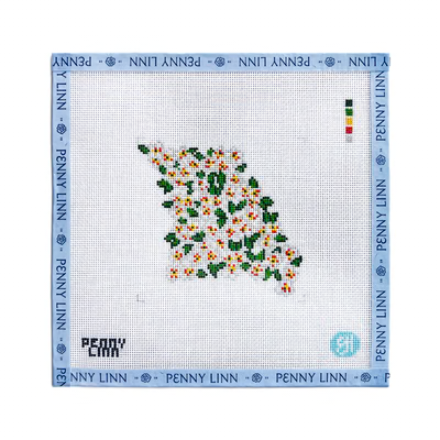 STATE FLOWERS - MISSOURI 4" x 4 18 Mesh EVELYN HENSON