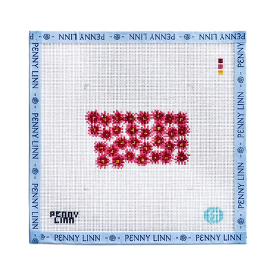 STATE FLOWERS - MONTANA 4" x 4 18 Mesh EVELYN HENSON