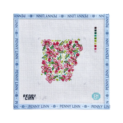 STATE FLOWERS - ARKANSAS 4" x 4 18 Mesh EVELYN HENSON