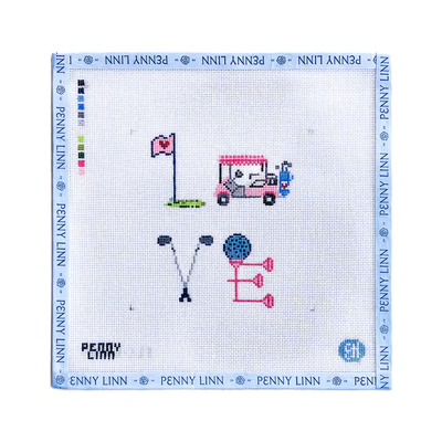 LOVE GOLF 5" x 5" 18 Mesh EVELYN HENSON