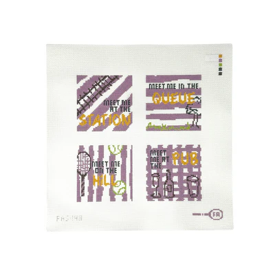 A DAY AT THE TENNIS - COASTERS 9" x 9" 13 Mesh FRANCES ABEL STUDIO