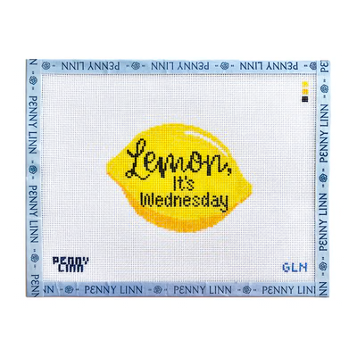 LEMON IT'S WEDNESDAY 3.28" x 4.33" 18 Mesh GRANDIN LANE NEEDLEPOINT