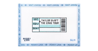 TAYLOR SWIFT CONCERT TICKET STACKED 2.12" x 5.81" 18 Mesh GRANDIN LANE NEEDLEPOINT
