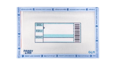 TICKET CANVAS STACKED 2.12" x 5.81" 18 Mesh GRANDIN LANE NEEDLEPOINT