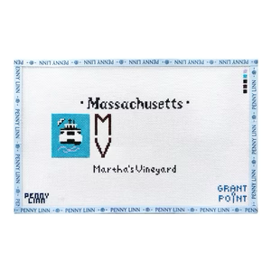 MARTHA'S VINEYARD LICENSE PLATE 5" x 10.4" 13 Mesh GRANT POINT DESIGNS