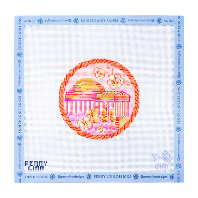 WASHINGTON DC - JEFFERSON MEMORIAL 4" x 4" 18 Mesh GREY HALL DESIGN