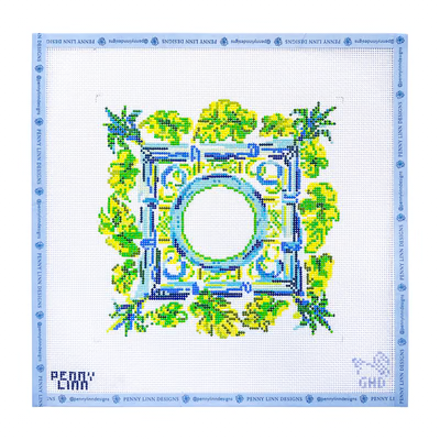 PALM CHIC SQUARE  8" x 8" 13 Mesh GREY HALL DESIGN