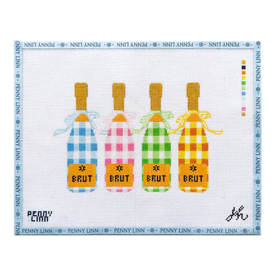 GINGHAM GROUP PAINTED CHAMPAGNE  7" x 10" 13 Mesh J. HALL DESIGNS