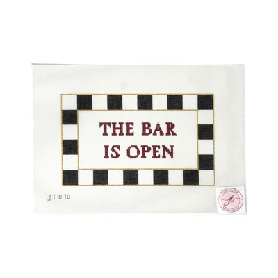 JT117 THE BAR IS OPEN 5" x 8.5" 18 Mesh JUDY TASCH NEEDLEPOINT