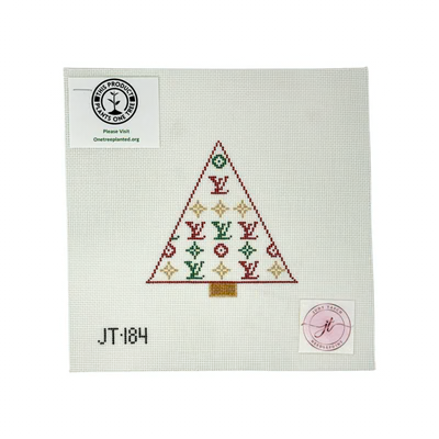 JT184 LV TREE 4.5" x 4" 18 Mesh JUDY TASCH NEEDLEPOINT