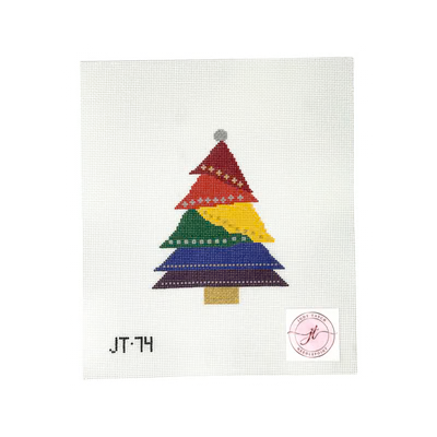 JT74 PRIDE TREE 5" x 4" 18 Mesh JUDY TASCH NEEDLEPOINT
