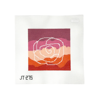 JT275 ROSE 7" x 7"13 Mesh JUDY TASCH NEEDLEPOINT