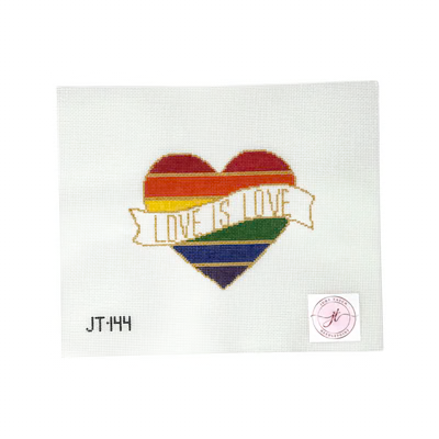 JT144 PRIDE HEART 6" x 4.25" 18 Mesh JUDY TASCH NEEDLEPOINT