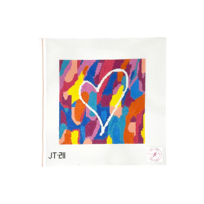 JT211 COLORS OF LOVE 8.5" x 8.5" 13 Mesh JUDY TASCH NEEDLEPOINT