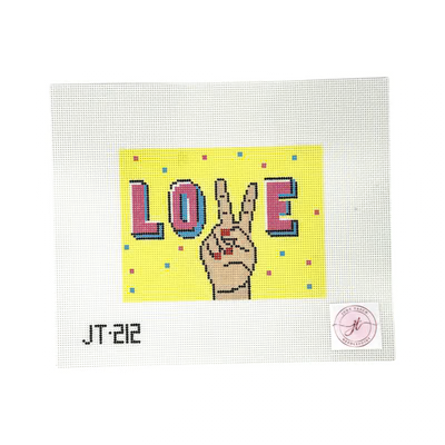 JT212 PEACE & LOVE 5" x 6.5" 13 Mesh JUDY TASCH NEEDLEPOINT