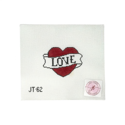 JT62 LOVE TATTOO 3" x 3.75" 18 Mesh JUDY TASCH NEEDLEPOINT