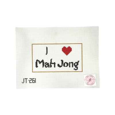 JT261 I LOVE MAH JONG 3.75" x 6.75" 13 Mesh JUDY TASCH NEEDLEPOINT